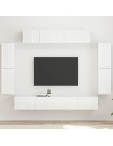 Mobile TV 8 pcs Bianco Lucido