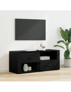 Mobile TV Rovere Nero 100 x 35 x 40 cm Legno multistrato