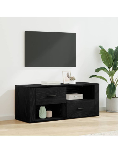 Mobile TV Rovere Nero 100 x 35 x 40 cm Legno multistrato