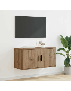 Mobile TV da parete rovere artigianale 80 x 34,5 x 40 cm