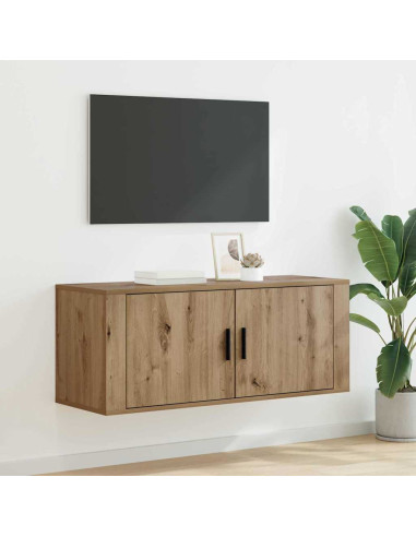 Mobile TV da parete Rovere artigianale 100 x 34,5 x 40 cm