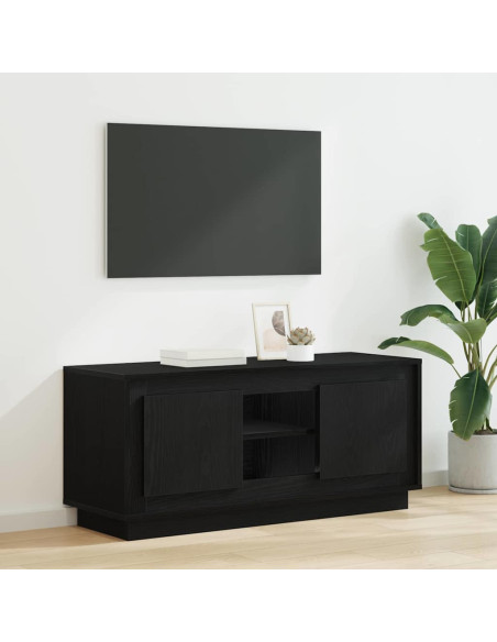 Mobile TV Rovere Nero 102 x 35 x 45 cm Legno multistrato