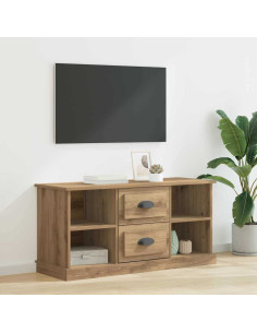 Mobile TV con cassetto Rovere artigianale 99,5 x 35,5 x 48 cm