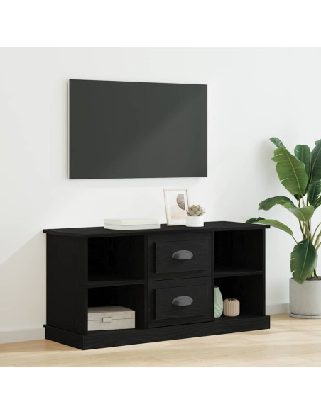 Mobile TV Rovere Nero 99,5 x 35,5 x 48 cm Legno multistrato