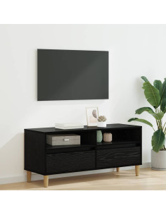 Mobile TV Rovere Nero 100 x 34,5 x 44,5 cm Legno multistrato