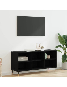 Mobile TV Rovere Nero 103,5 x 30 x 50 cm Legno multistrato
