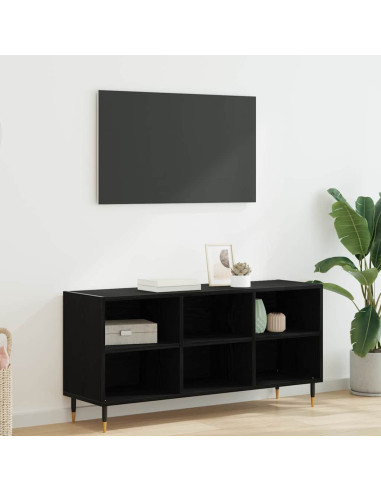 Mobile TV Rovere Nero 103,5 x 30 x 50 cm Legno multistrato