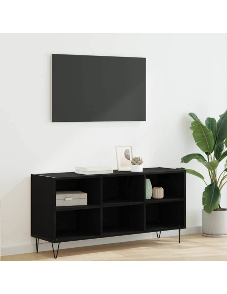 Mobile TV Rovere Nero 103,5 x 30 x 50 cm Legno multistrato