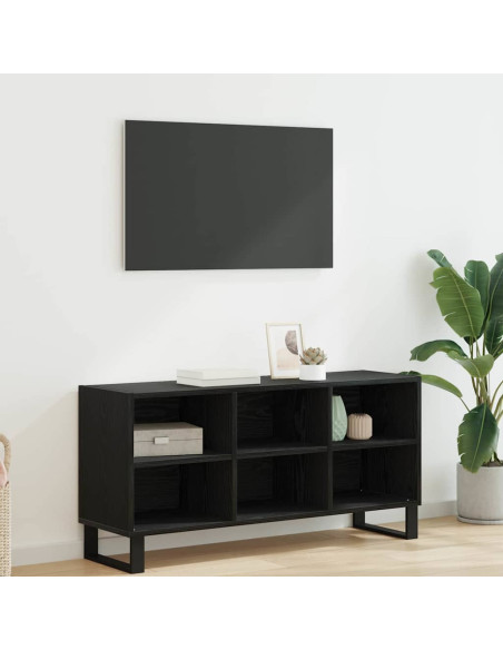 Mobile TV Rovere Nero 103,5 x 30 x 50 cm Legno multistrato