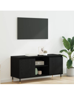 Mobile TV Rovere Nero 104 x 35 x 50 cm Legno multistrato