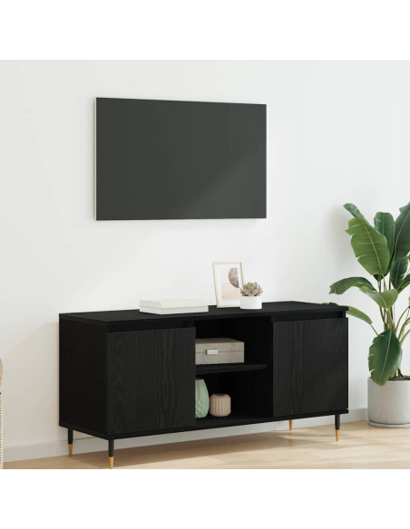 Mobile TV Rovere Nero 104 x 35 x 50 cm Legno multistrato