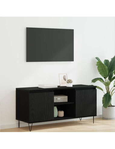 Mobile TV Rovere Nero 104 x 35 x 50 cm Legno multistrato