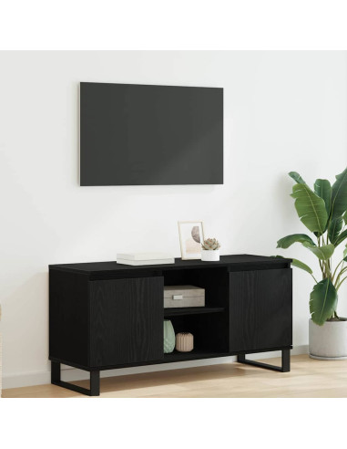 Mobile TV Rovere Nero 104 x 35 x 50 cm Legno multistrato