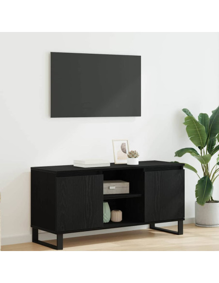 Mobile TV Rovere Nero 104 x 35 x 50 cm Legno multistrato