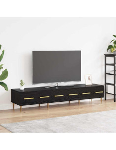 Mobile TV Rovere Nero 150 x 36 x 30 cm Legno multistrato