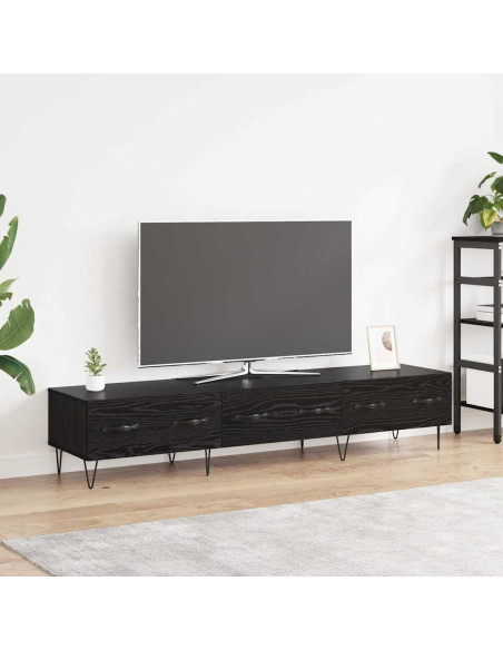 Mobile TV Rovere nero 150 x 36 x 30 cm Legno multistrato