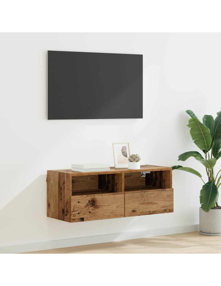 Mobile TV da parete Legno vecchio 80 x 30 x 30 cm