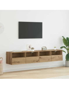 Mobiletti TV da Parete 2 pcs Rovere artigianale 80 x 30 x 30 cm