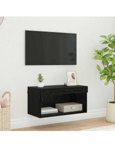 Set mobile TV con led Rovere Nero Legno multistrato