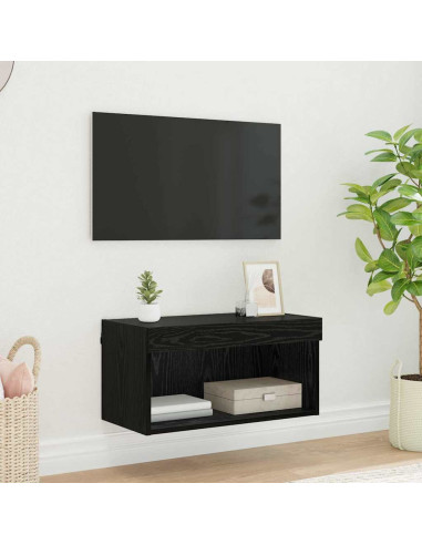 Set mobile TV con led Rovere Nero Legno multistrato