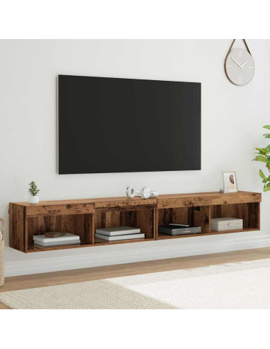 Set mobile TV con led Legno vecchio Legno multistrato