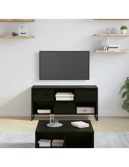Mobile TV Rovere Nero 100 x 36 x 49,5 cm Legno multistrato
