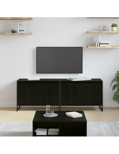 Mobile TV Rovere Nero 140 x 36 x 49.5 cm Legno multistrato