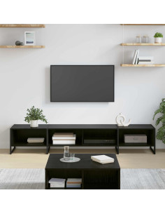 Mobile TV Rovere Nero 170,5 x 36 x 30,5 cm Legno multistrato