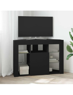 Mobile TV LED Angolare Nero 100x40x68cm Legno multistrato