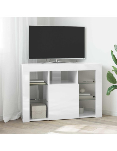 Mobile TV LED Angolare Bianco ad Alto Lucido 100x40x68cm