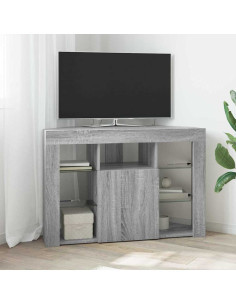 Mobile TV LED Angolare Grigio Sonoma 100x40x68cm
