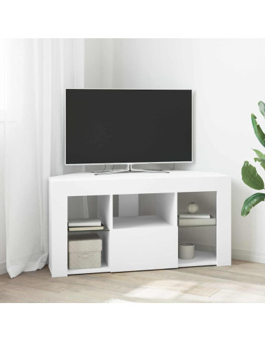 Mobile TV LED Angolare Bianco 100 x 40 x 50 cm