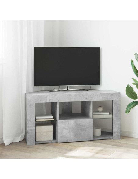 Mobile TV LED Angolare Grigio cemento 100 x 40 x 50 cm