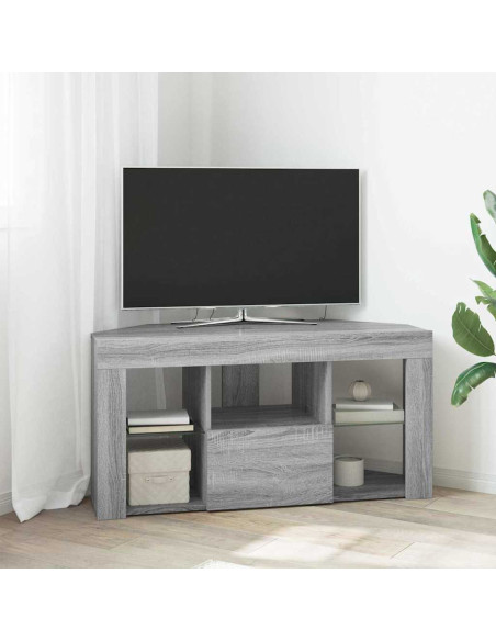 Mobile TV LED Angolare Grigio Sonoma 100 x 40 x 50 cm
