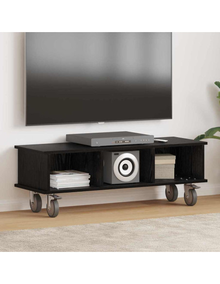 Supporto TV Rovere Nero 100 x 35 x 35 cm Legno multistrato
