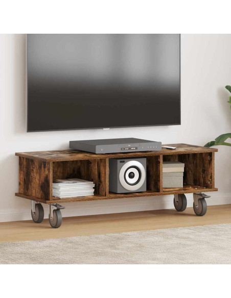 Supporto TV Rovere fumé 100 x 35 x 35 cm Legno multistrato
