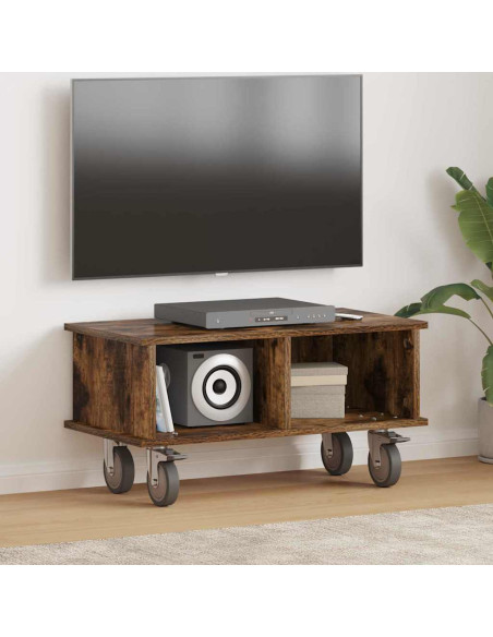 Supporto TV Rovere fumé 68,5 x 35 x 35 cm Legno multistrato