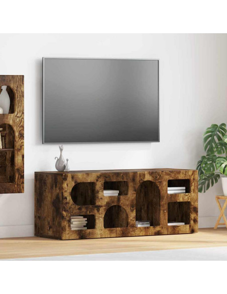 Mobile TV Rovere fumé 100 x 35 x 40 cm Legno multistrato