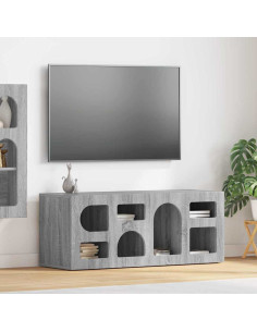 Mobile TV Grigio Sonoma 100 x 35 x 40 cm Legno multistrato