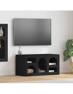 Mobile TV Nero 80 x 35 x 40 cm Legno multistrato