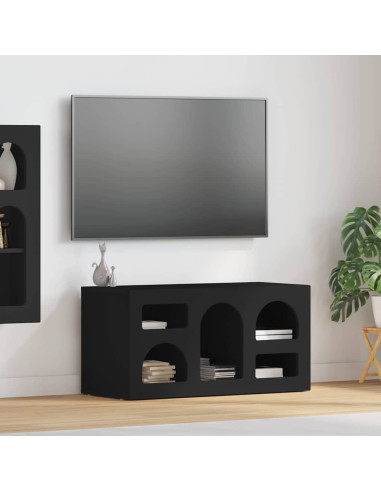 Mobile TV Nero 80 x 35 x 40 cm Legno multistrato