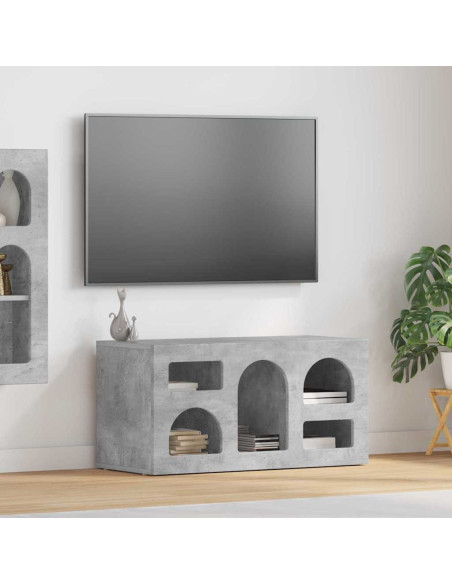 Mobile TV Grigio cemento 80 x 35 x 40 cm Legno multistrato