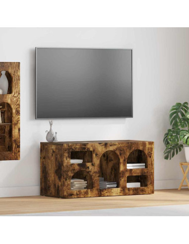 Mobile TV Rovere fumé 80 x 35 x 40 cm Legno multistrato