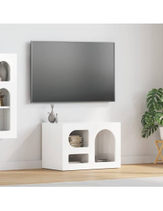 Mobile TV Bianco Lucido 60 x 35 x 40 cm Legno multistrato