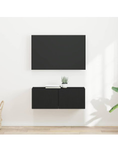 Mobile TV da parete 2 pcs Nero 60 x 31 x 29.5 cm