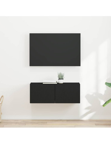 Mobile TV da parete 2 pcs Nero 60 x 31 x 29.5 cm