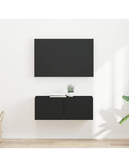 Mobile TV da parete 2 pcs Nero 60 x 31 x 29.5 cm