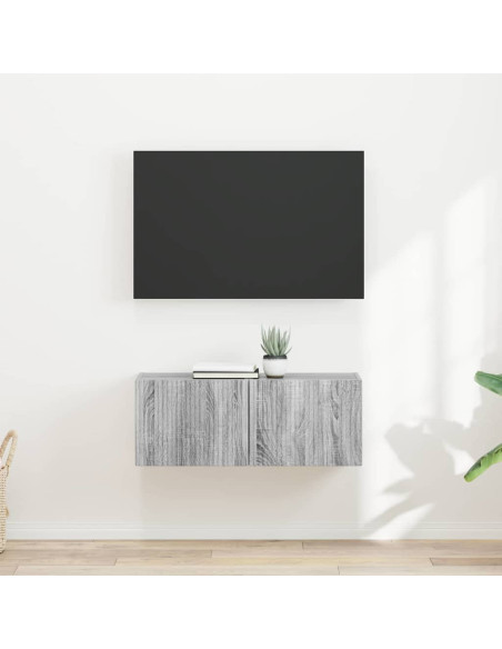 Mobile TV da parete 2 pcs Grigio Sonoma 60 x 31 x 29.5 cm