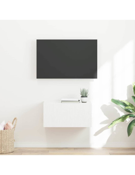 Mobile TV da parete Bianco 60 x 31 x 29.5 cm Legno multistrato