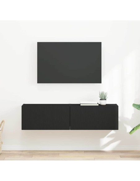 Mobile TV da parete 2 pcs Nero 60 x 31 x 29.5 cm